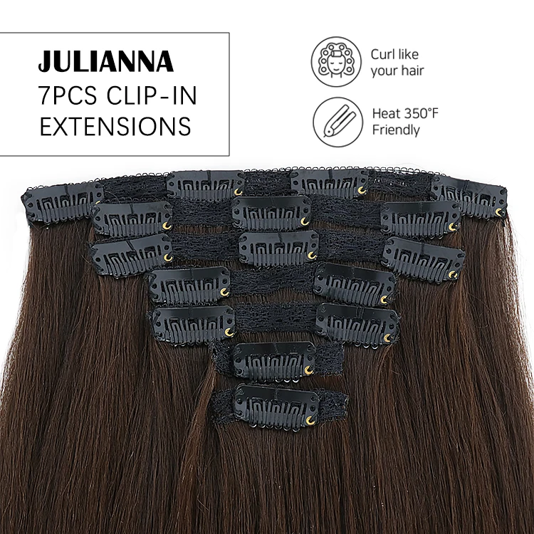 Julianna 24 дюйма 150 г зажим 7 шт. 16 зажимов Futura Fibre Kanekalon оптовая продажа синтетическая заколка для наращивания волос