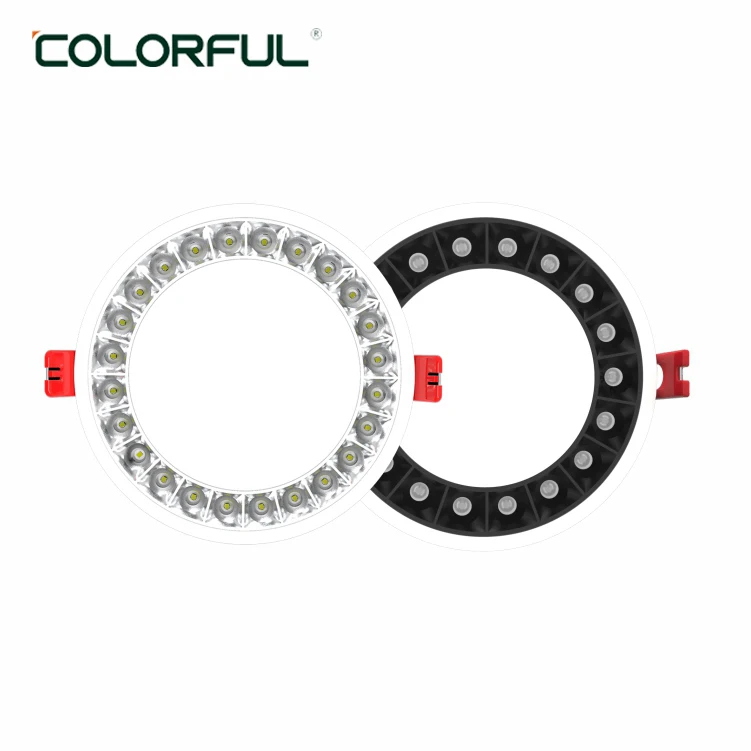 2022 popular high CRI lumen ceiling Lighting Fixture 7W 12W 20W 30W recessed anti glare downlight for high quality requiremnt