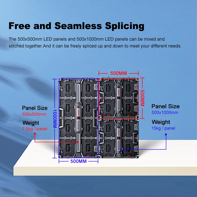 500x500mm P2.6 P2.9 P3 P3.91 Indoor And Outdoor LED Display Screen Panel LED Advertising Wall And Giant Stage Rental LED Screen