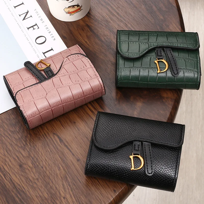 New Arrival designer accordion style credit business cards holder short Wallet coin purse bag ladies handbag for women