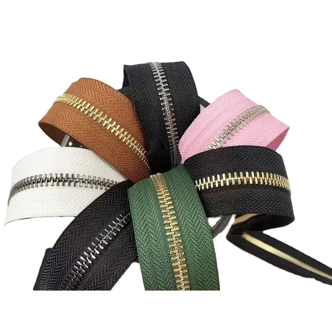 Tanai custom universal Zip 3# 5# Nylon teeth Sustainable Metal Zippers for Clothes Bags shoes