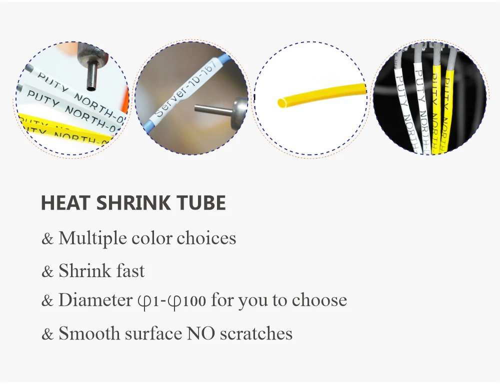 Wire Number Marking Tube Sleeve Cable Housing for Tube Printer Heat Shrink Tube Sleeve for ID Printer