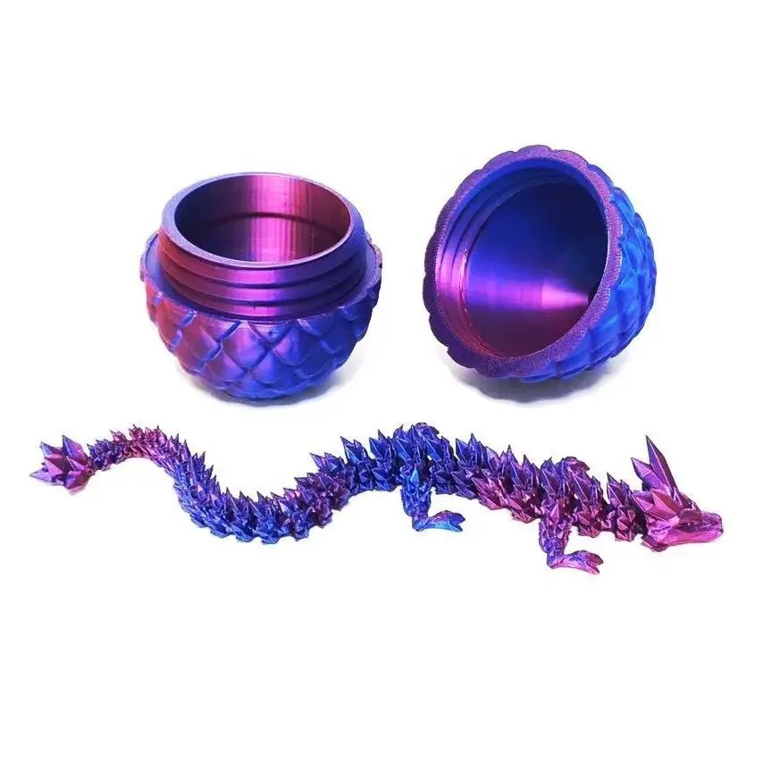 Customized Multi-colors 3d Print Chinese Dragon Egg With Detailed Sculpting Colorful Fidget Toy Birthday Gift