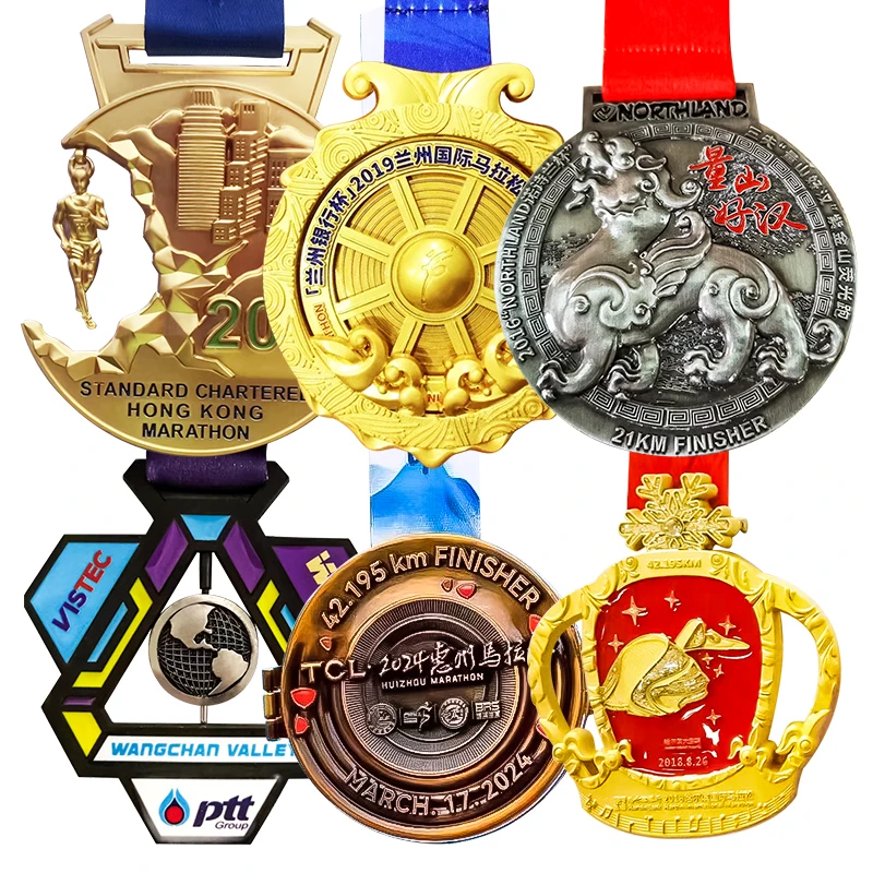 Customized Metal School Sports Design Marathon Gymnastics Award Custom Gold Sports Taekwondo Medals with Ribbon