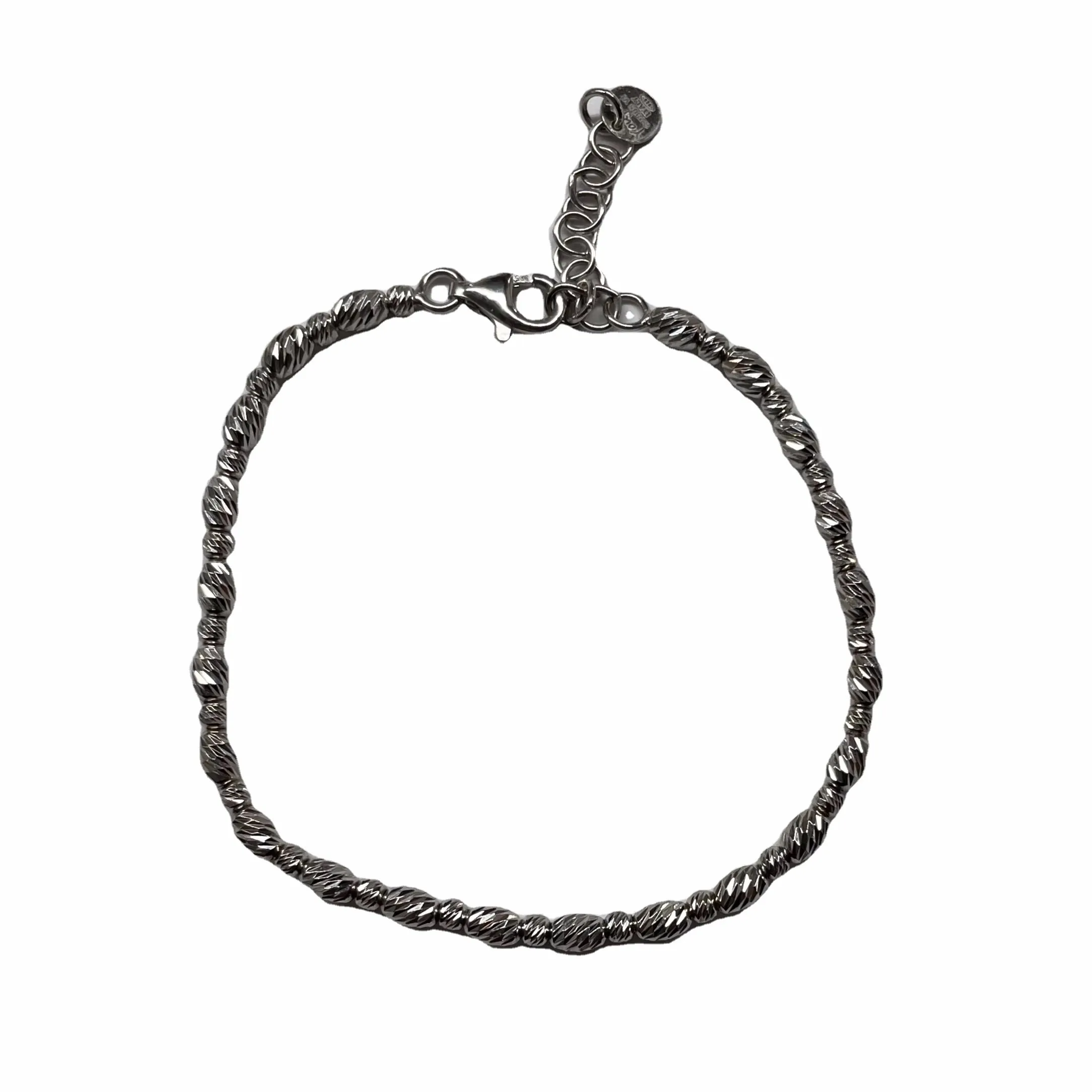 Good Quality Rhodium Plated Casual Style Silver Beads Chain Beaded Bracelet Custom Jewelry For Women