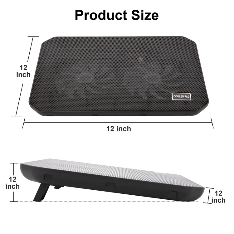 Ready to Ship 2 Fans Laptop Cooling Pad Gaming Laptop Cooler 18 Incch Laptop Cooling Stand