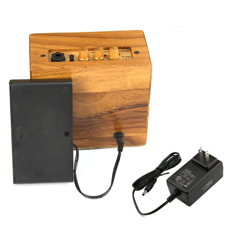 Solid wood compact portable  15w rechargeable acoustic guitar speaker