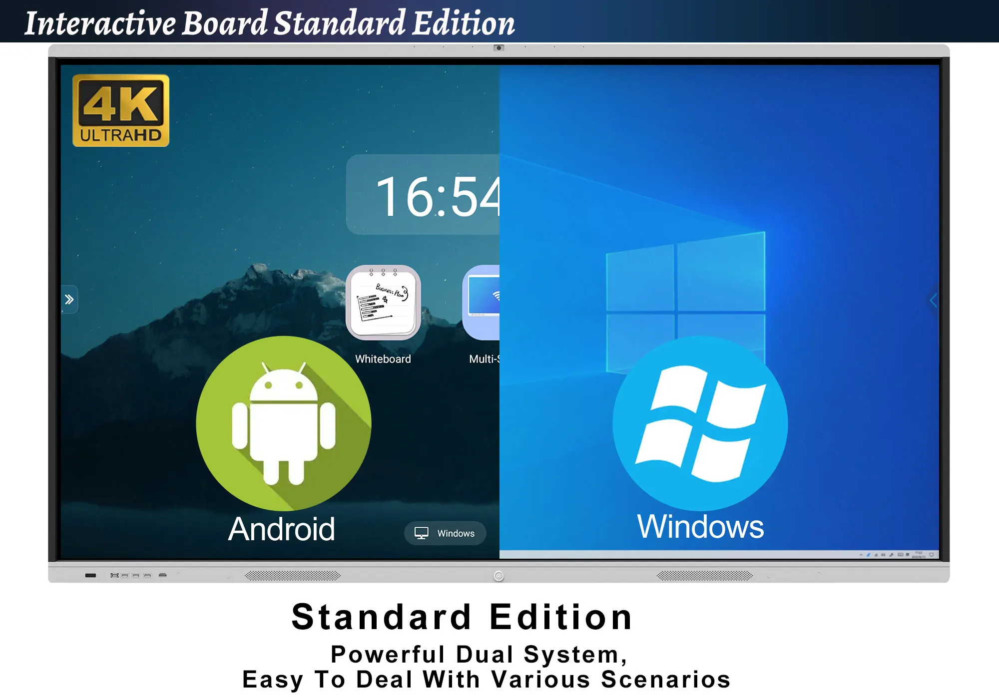 HDFocus 65 75 Inch Display Touch Screen Flat Panel 4K Hd Smart Portable Electronic White board Interactive WhiteBoard For School