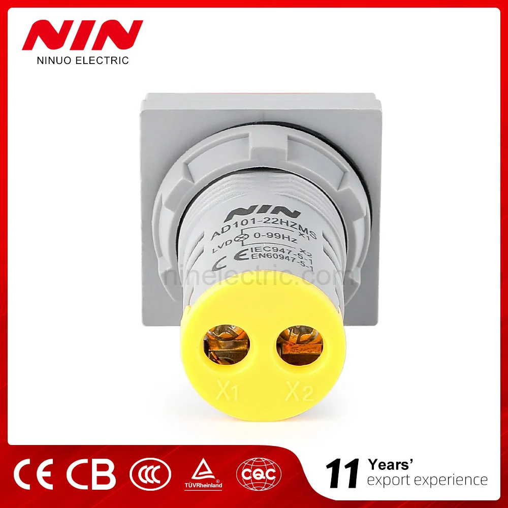 square yellow digital frequency meter