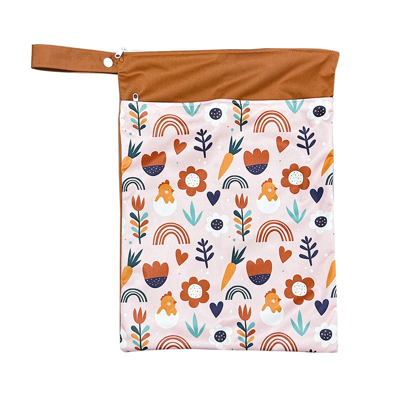 Sublimation red hidden zipper buckle tpu waterproof wet bikini bag diaper 2 pocket wet bag large travel laundry bag