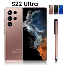 High end luxury gold S22 Ultra smart phone vertue asterp cellphone mobile phone with Leather case in stock