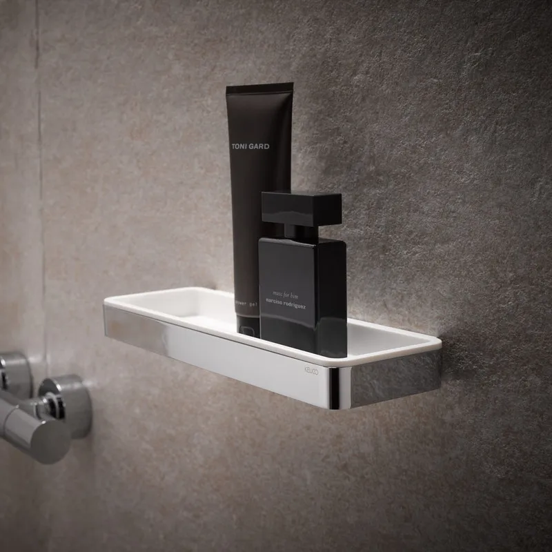 Popular Grey  Stainless Steel Bathroom Brushed Nickel Shower Caddy  Ceramic Tile Shower Corner Shelf Shower Shelf