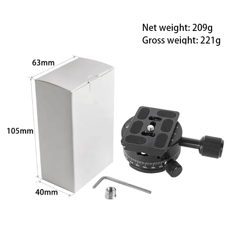 
BEXIN QJ-01S Panoramic Quick Release Plate 360 Degree QR Panning Head Clamp Adjusting Platform Adapter with Gradienter forCamera 