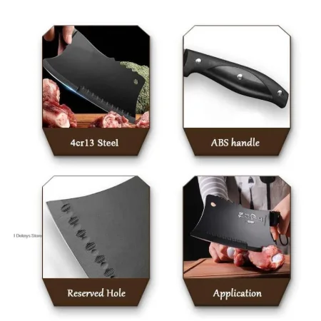 Kitchen Knives Chinese Cleaver Butcher Knife Stainless Steel Bone Chopping Knife Meat Slicing Cleaver Chef Kitchen Machete