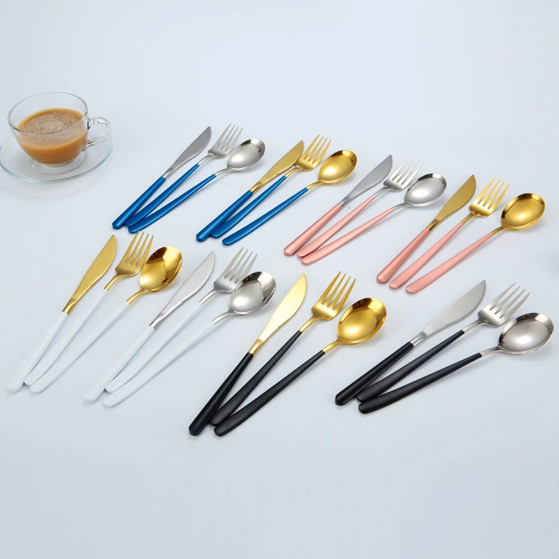 
Cheap stainless steel tableware,wholesale 18/10 colorful mirror cutlery set for restaurant bar 
