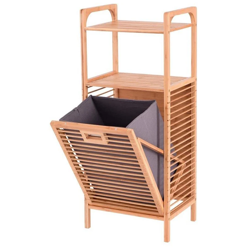 SIPANUO Bamboo Woven Basket Hamper Shelf Organizer Collapsible Eco Friendly Bamboo Basket