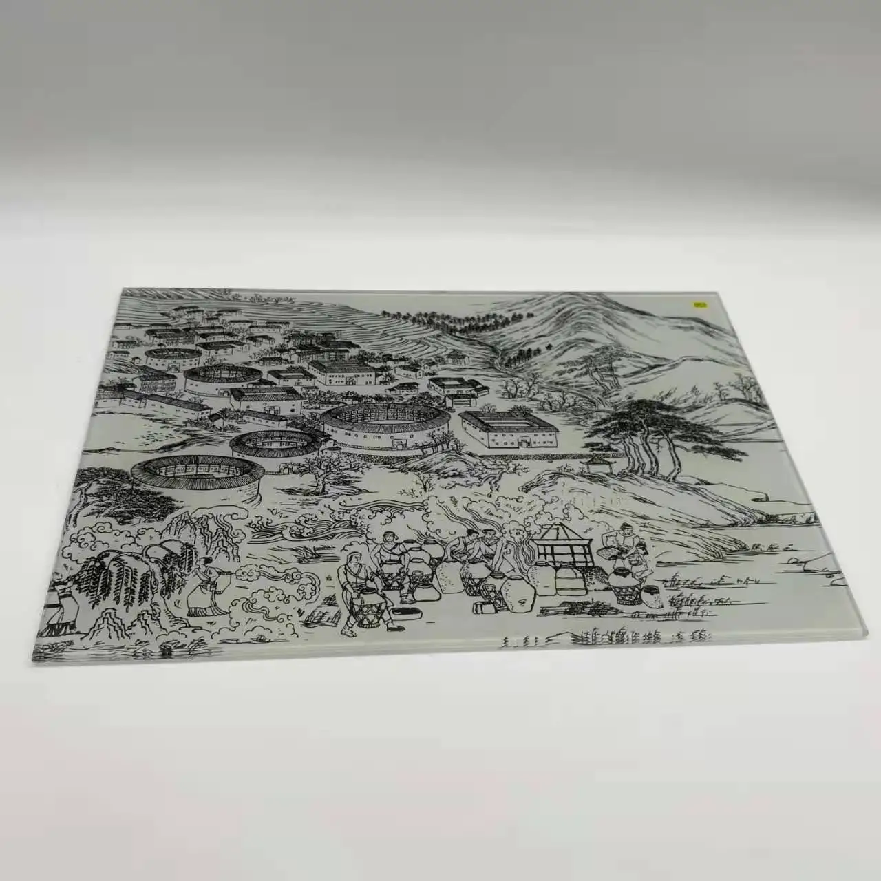 Low Price Good Quality Indoor Partition Wall Decoration Tempered Thin Panels Storytelling Spray-Painted Glass