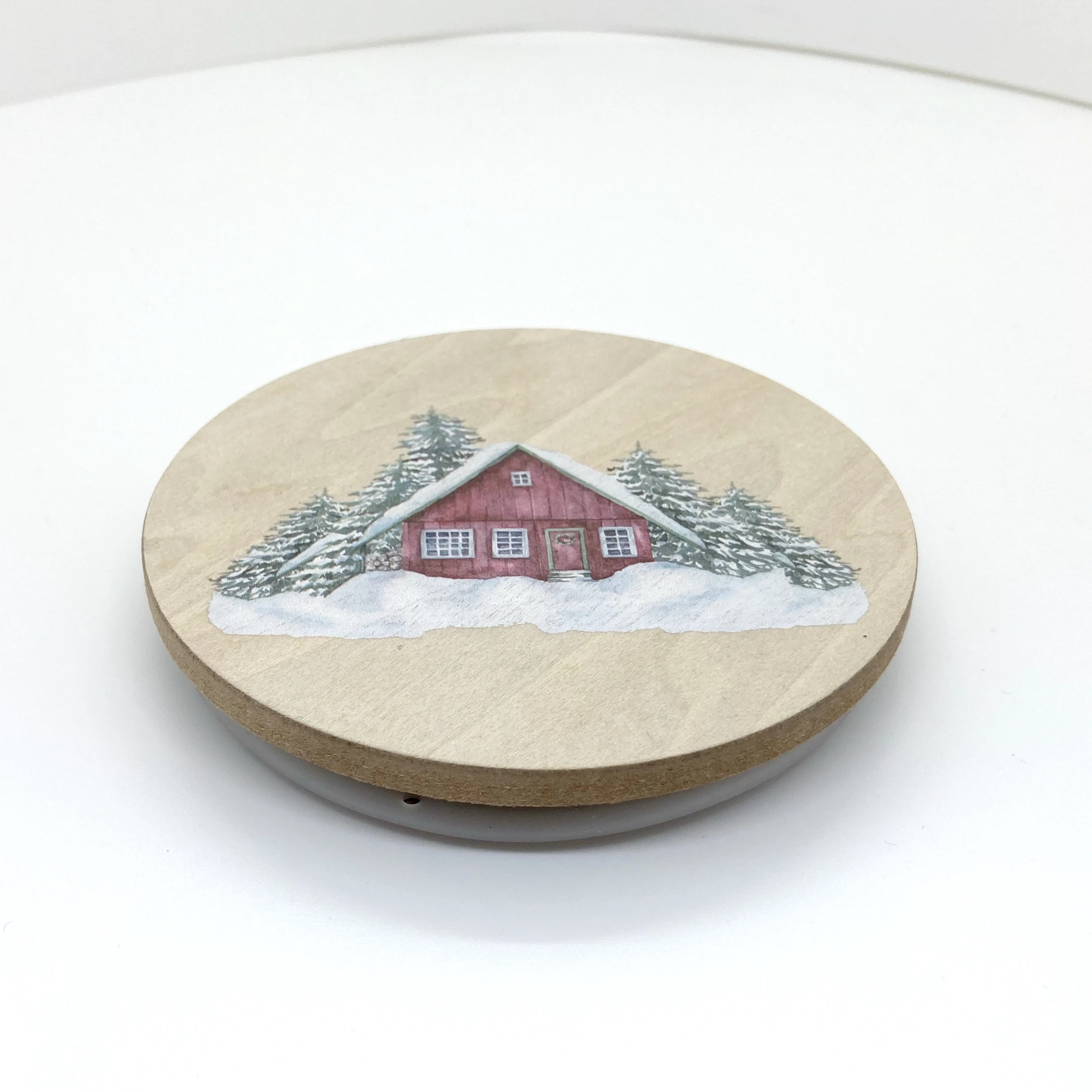 Customizable Glass Storage Jars with Wood Lids for Home DIY Art Projects Festive Holiday Celebration Wooden Craft Design