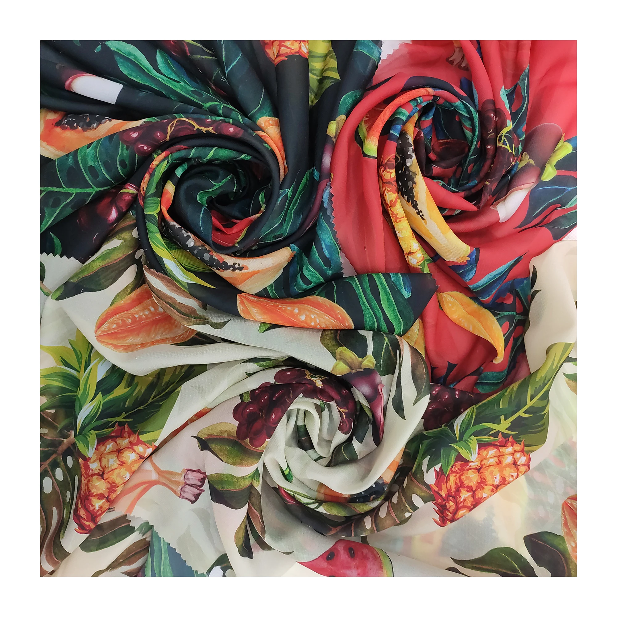 
Free sample available polyester chiffon print polyester fabric for curtain 