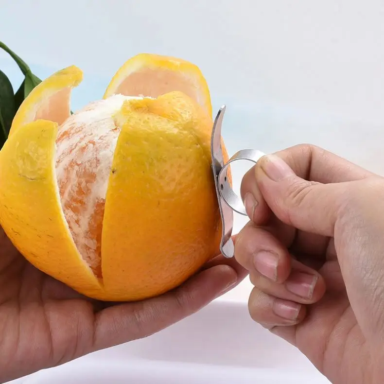 Wholesale fashion Stainless Steel Ring Manual Orange Peeler orange opener citrus peeler  T1318