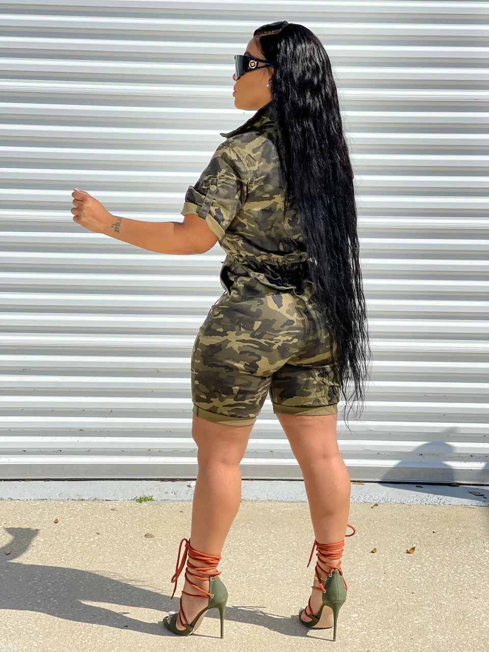 BA728 S to 5XL 2202 hot selling summer clothes plus size camouflage jumpsuits