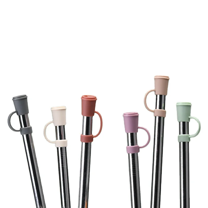 Wholesale new silicone straw dust plug simple cute milk tea shape straw cover decorative beverage sealed straw cover