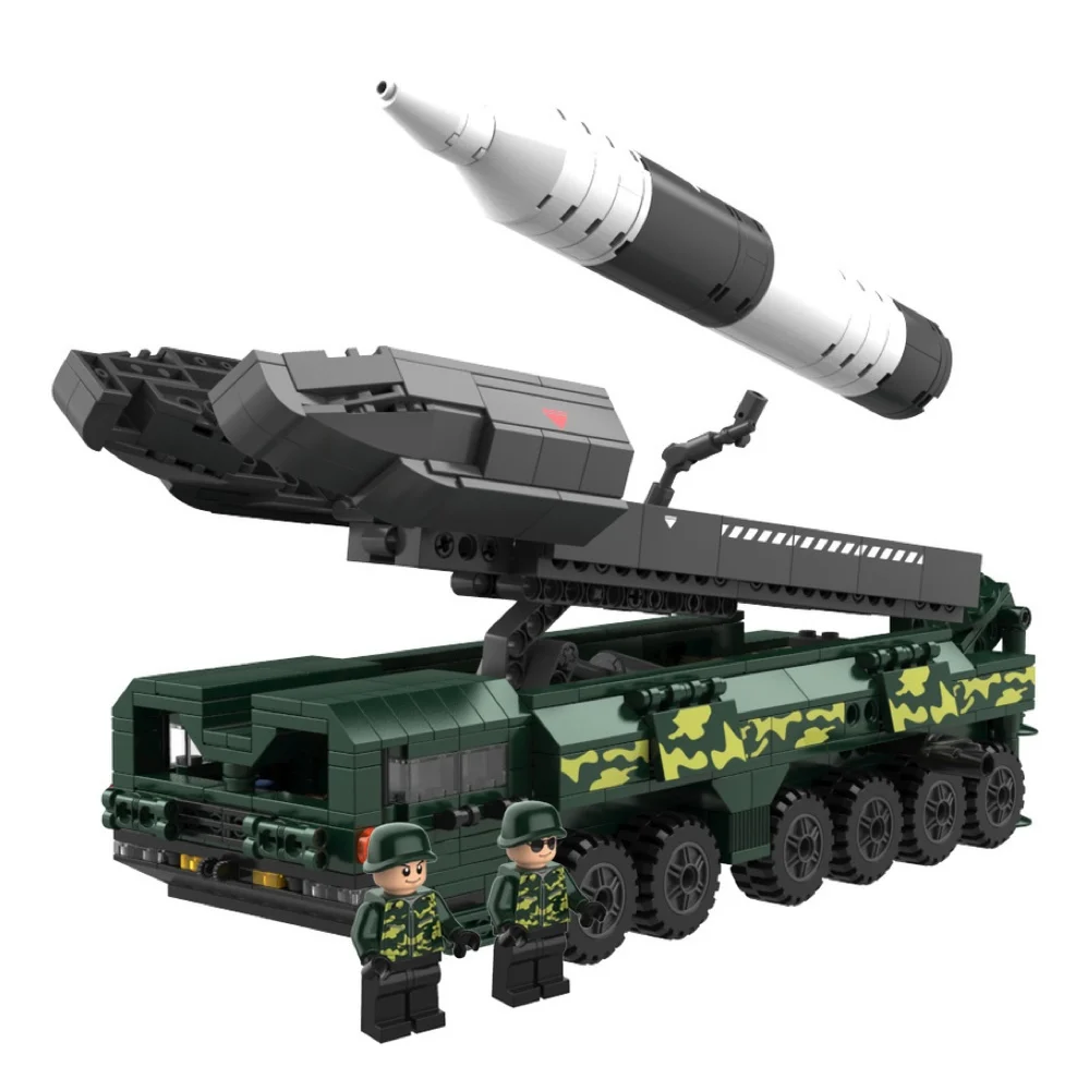 Mobile Rocket Launcher Missile Launch Vehicle Kit Building Block Sets DIY Assembly STEM Educational Toys For Children