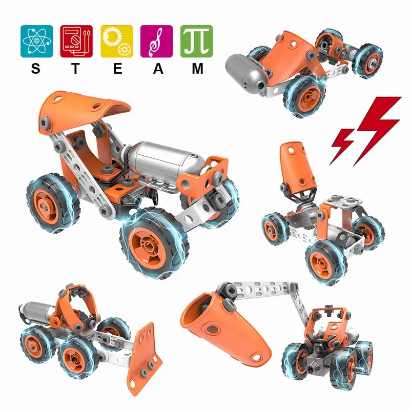 5 models in 1 DIY 3D Electric Stem Build And Play Toys Educational Creative Toys Block Building For Flexible Assemble