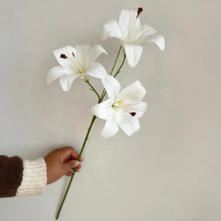 MSFAME Wholesale Price White Lily Of The Valley Artificial Flowers Real Touch 3D Flower