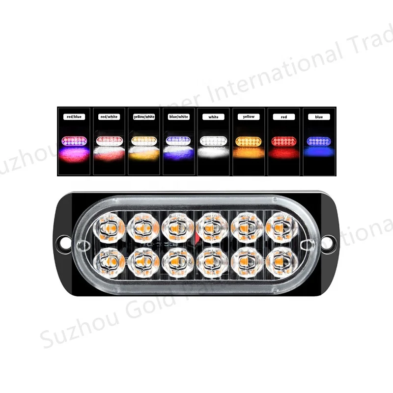 Ultra Slim luz led camion 12 LED 36W Strobe flash truck LED Work light side light 24v led truck side light