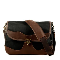 Waxed Canvas  New Mens Shoulder Dslr Camera Leather Bags