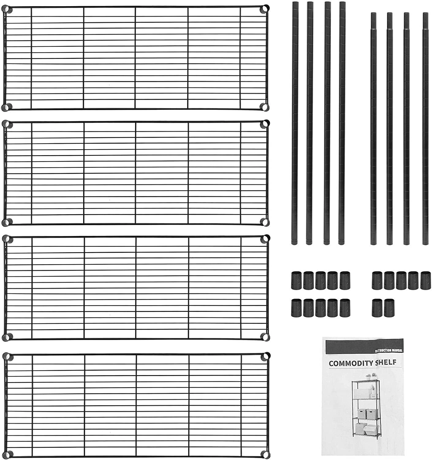 High Quality Home Garden Storage Customized 4 Shelf Heavy Duty Storage Shelving Steel Organizer Wire Rack