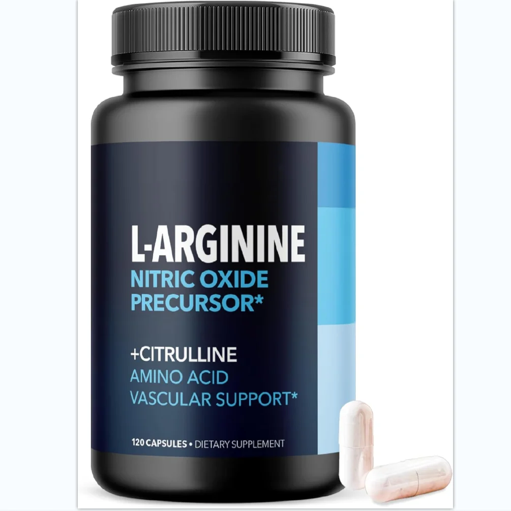 L-Arginine 1200mg Nitric Oxide Supplements Powerful L-Citrulline Essential Amino Acid Muscle Growth Blood and Energy Supply