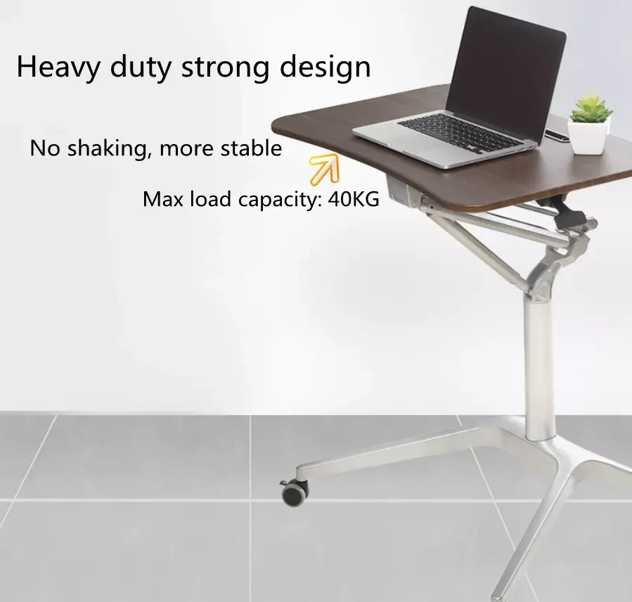 PM-LF01 Mobile work station adjustable gas spring lift sit stand office Desk