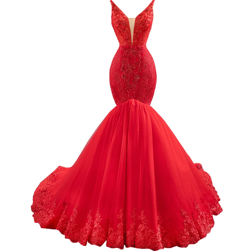 Charming Party wear Latest Design Tulle Mermaid Evening Dress 2022