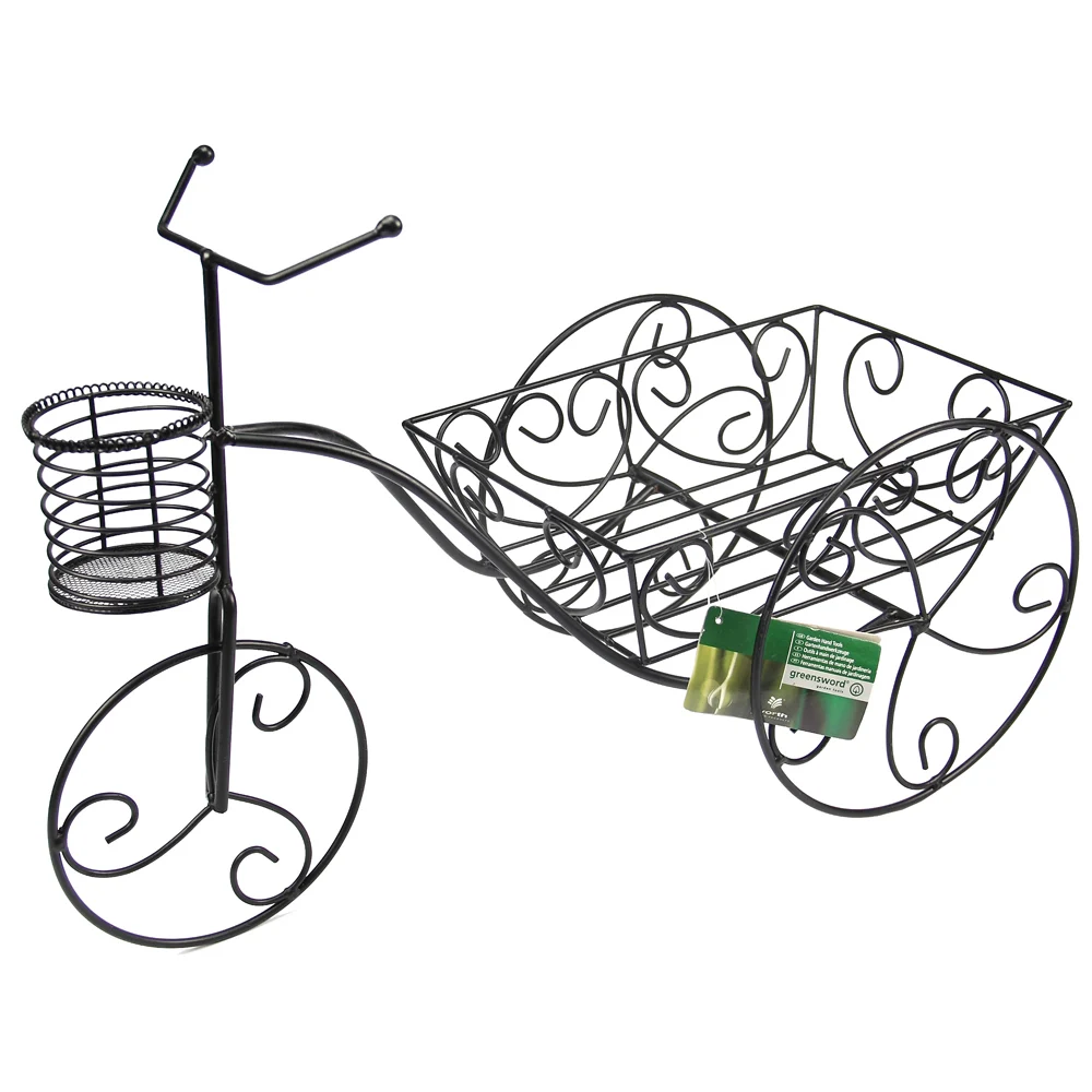 Indoor Black Bicycle Garden Balcony Metal Flower Pot Stand for plants