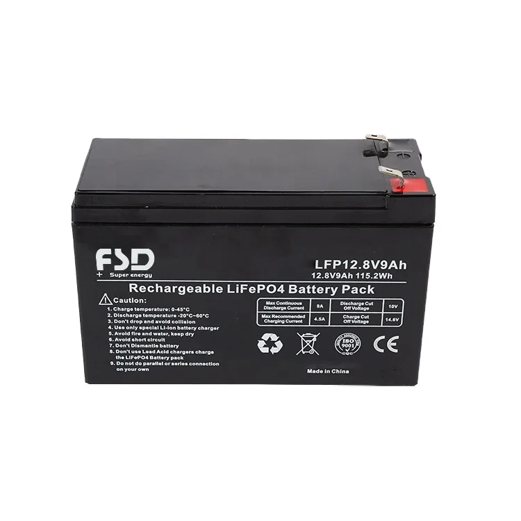Energy Saving Electric Cars Boats 12.8V 9Ah Home Solar Power Storge System LFP Lithium Ion Battery