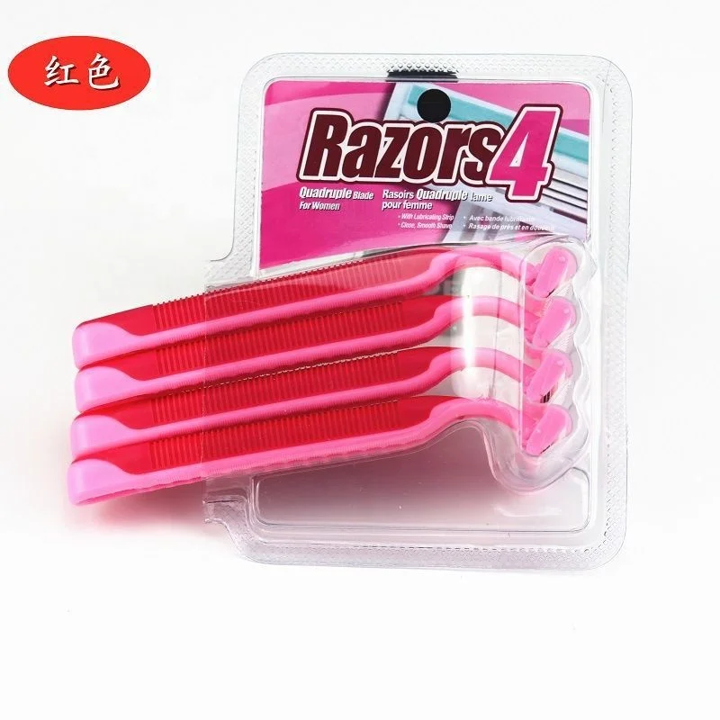 4pcs/set  disposable lady safety eyebrow razor High Quality ldouble edge razor blade for Body Beauty shaver for women