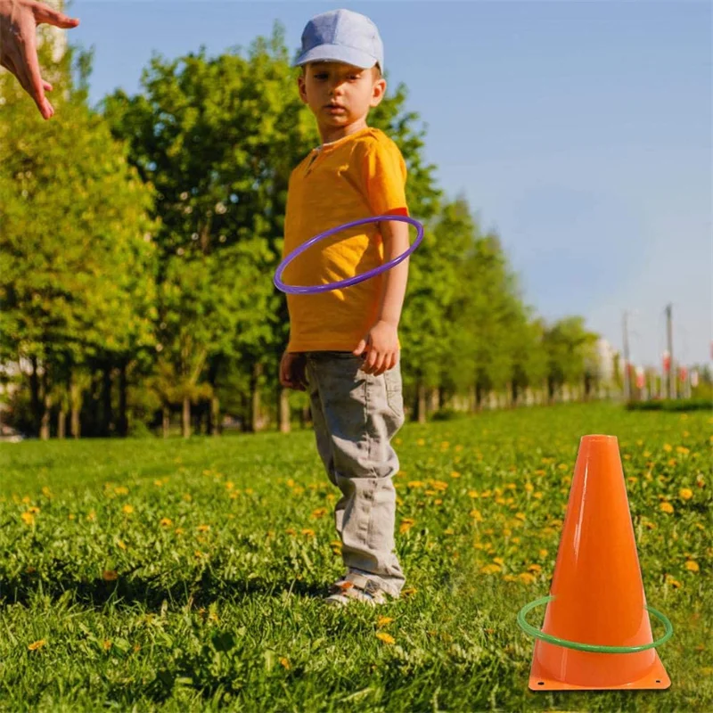 Colored Plastic Toss Rings 12 Inch Plastic Ring Agility Rings for Home