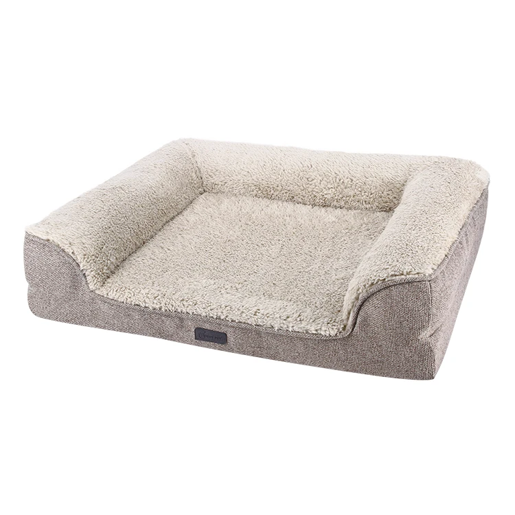 Luxury Orthopedic Pet Sofa Beds Self-Warming Foam and Memory Foam Large Size Breathable Solid Pattern for Jumbo Dogs