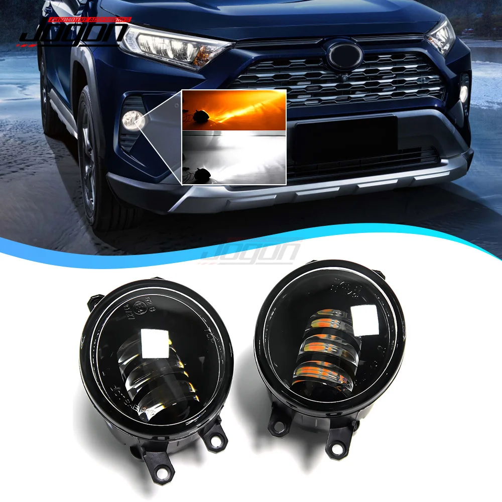 LED Auto Fog Lamp Car Anti Fog Light White Yellow For Toyota Land Cruiser 200 Prado150 FJ Cruiser Accessories 2016 2017-2019