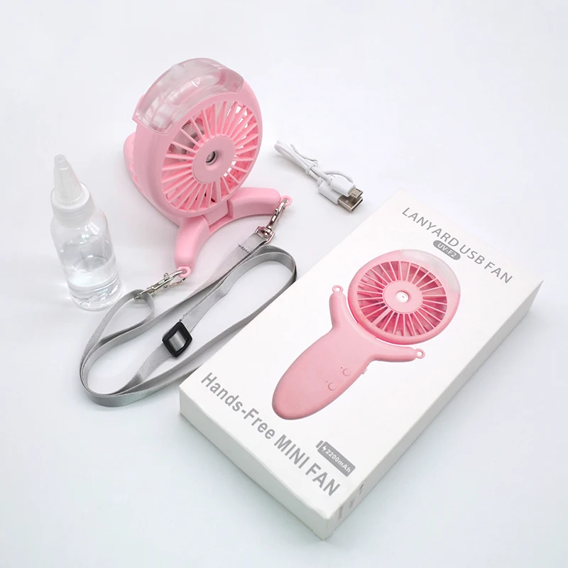 3 Modes Mini Portable Fan Water Spray Humidifier Rechargeable USB Handheld Fan for outdoor