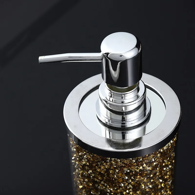 Hot Sell Bathroom Factory Price Wholesale Direct Sales Gold Silver Crystal Washing Set