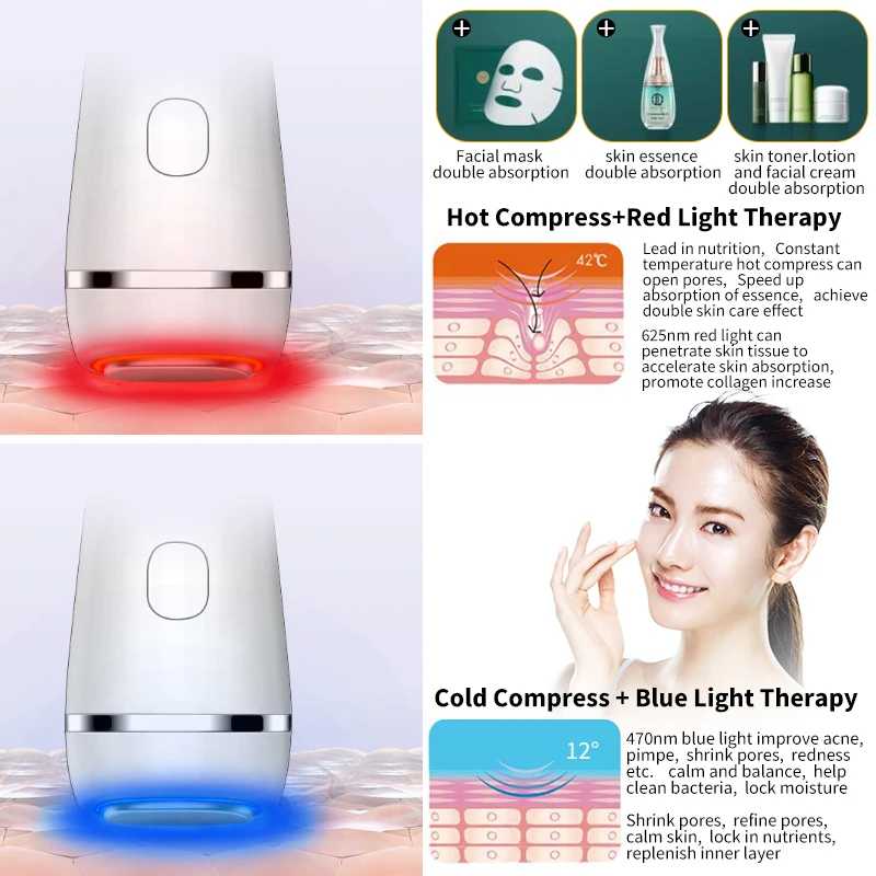 2022 hot cold skin led light therapy photon rf ems beauty device for anti wrinkle