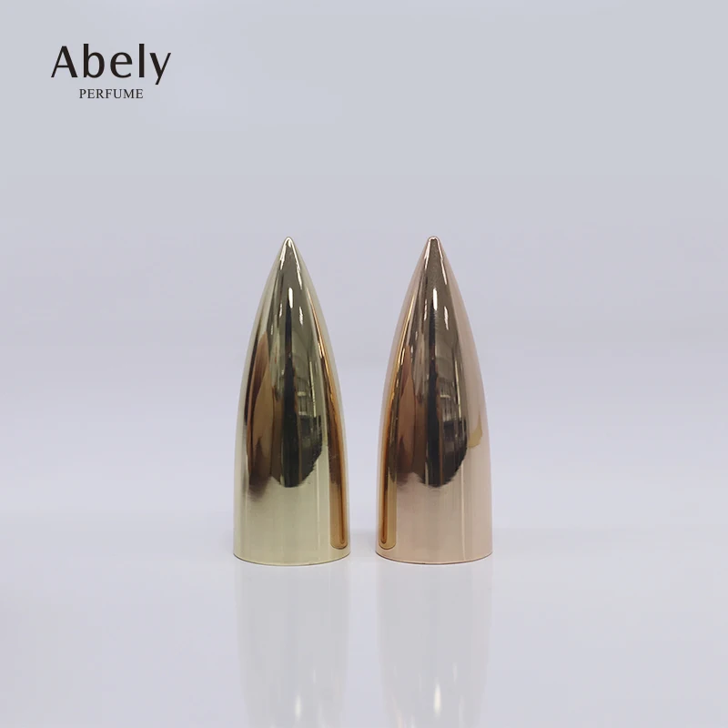 China Factory Direct Shiny Golden Chrome Luxury Zamac Perfume Cap Zinc Alloy Perfume Cover