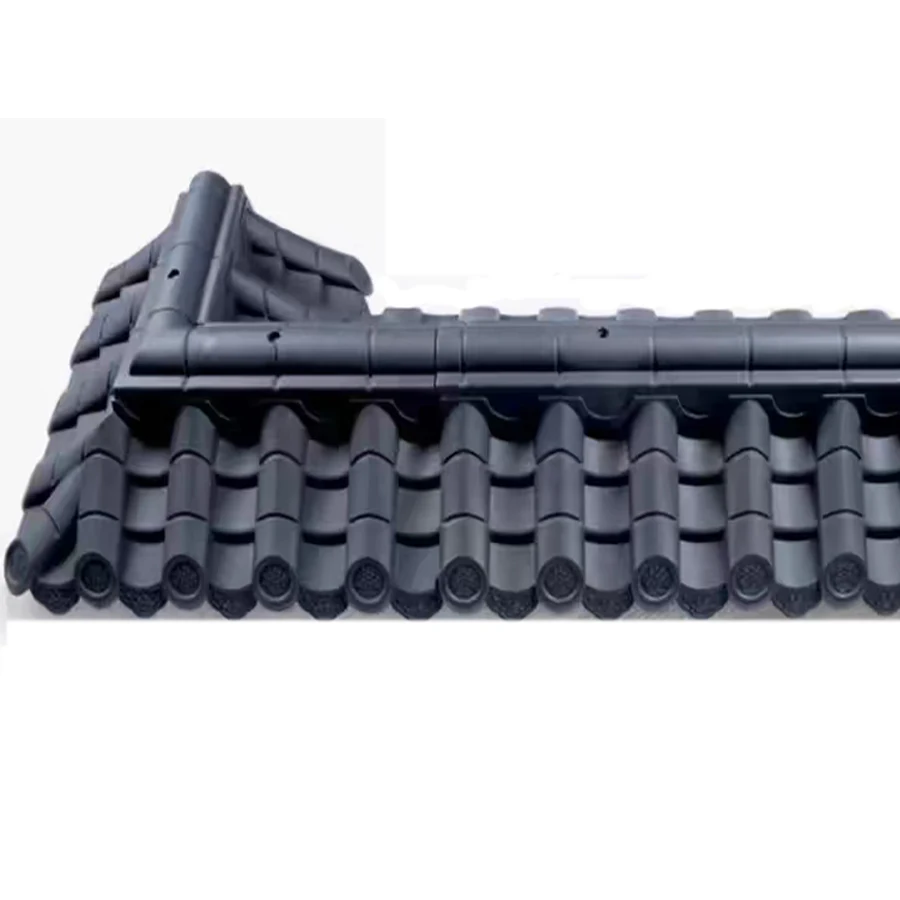 Chinese traditional yin yang plastic tile roof shingle korean roofing sheet pvc synthetic