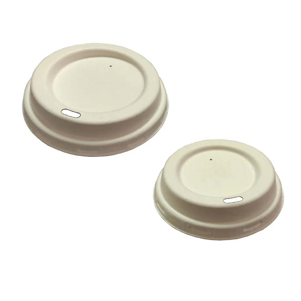Biodegradable Coffee Cup Lid 62/80/90 MM Sugarcane Bagasse Coffee Cup Lid For Cold/Hot Beverages