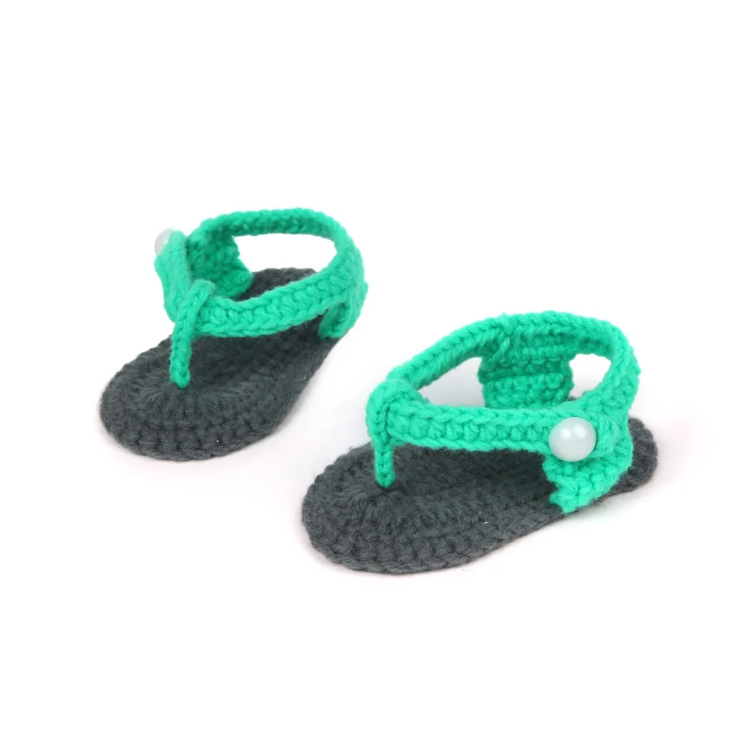 
wholesale handmade soft sole baby barefoot sandals crochet in stock 