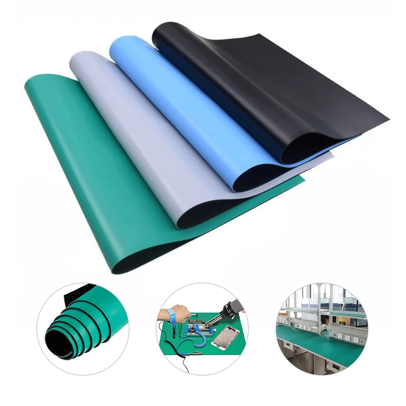 Esd mat rubber antistatic roll heat resistant anti-static radio pad 5 mm anti static floor table esd mat