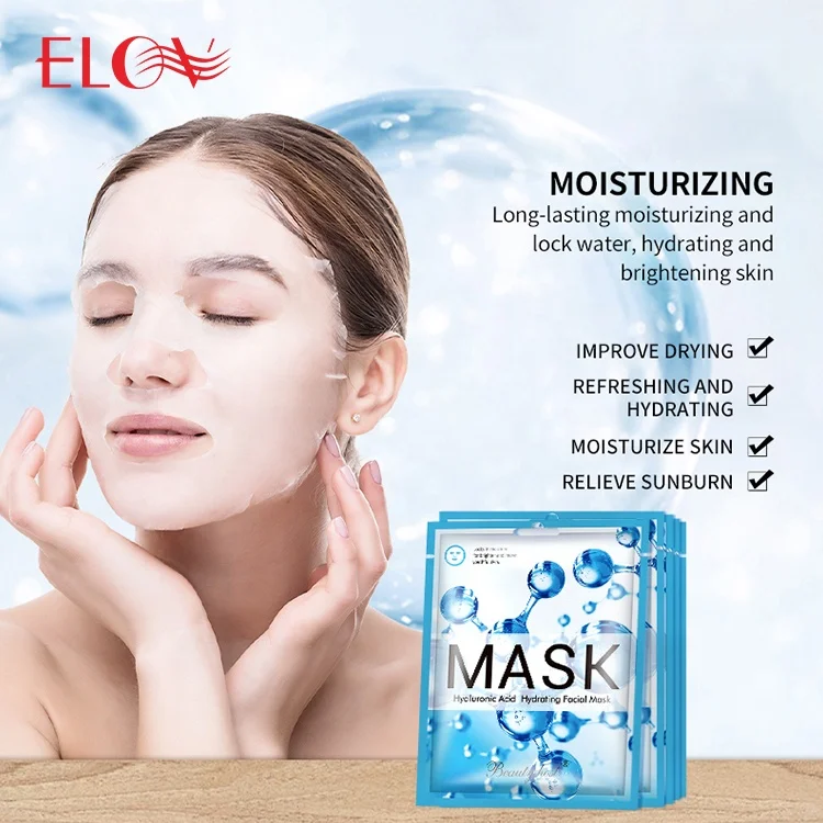 private label  Wholesale moisturizing Natural Organic Hyaluronic Acid Hydrating Face Ma facial sheet mask  Facial  Mask